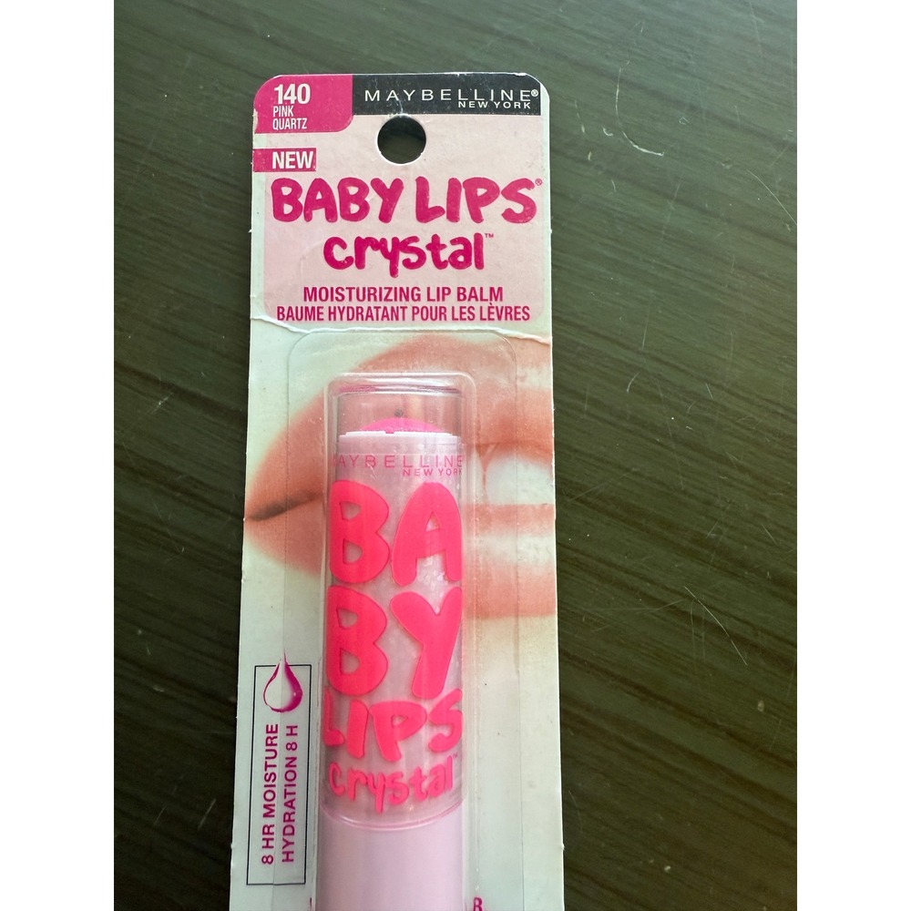 NOS Maybelline‎ Baby Lips Crystal Moisturizing Lip Balm 140 Pink Quartz New